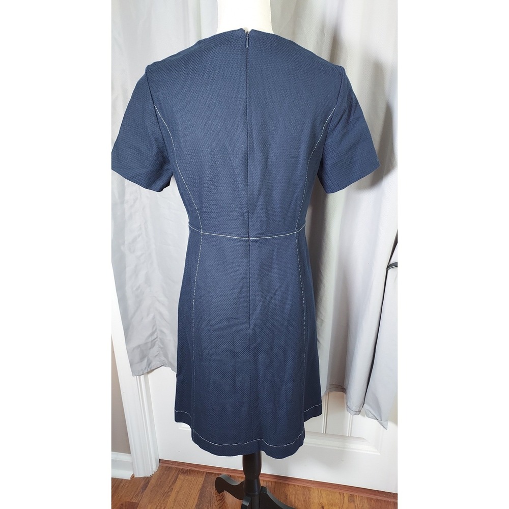 Boden Shift Dress Women 6R Navy Blue Contrast Stitch Pockets W0484 - Picture 4 of 12